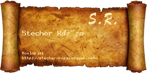 Stecher Róza névjegykártya